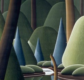 Christian Deberdt, Intérieur de forêt, 1990, acrylique sur toile, 183 x 122 cm - Don de monsieur Claude Chevalier.